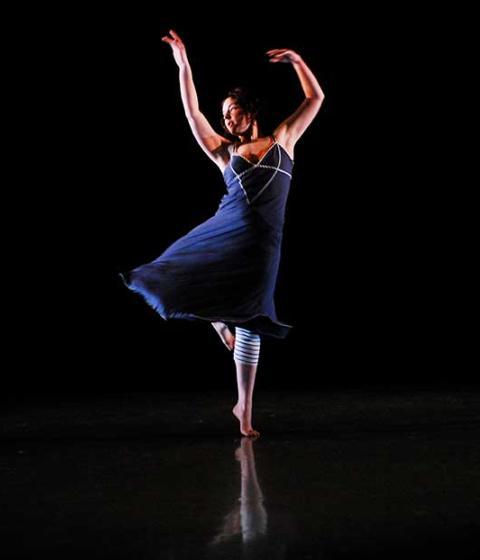 Dancer strikes a pose during a performance.
