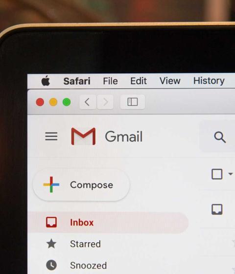 Gmail open on a laptop.
