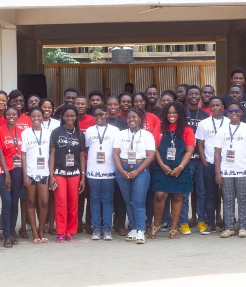 A group photo of participants in "<code_gh>" in Ghana.