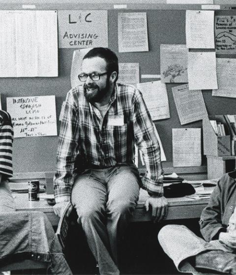 Bill Marsh in the classroom, circa 1978