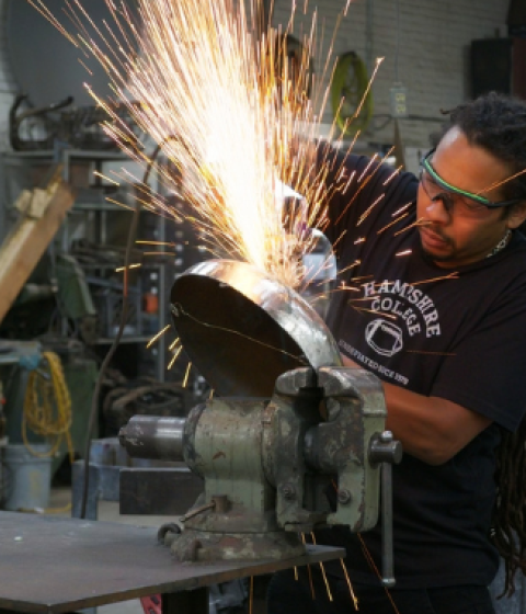 Metal sculptor alum and James Baldwin Scholar Kamil Peters 06F