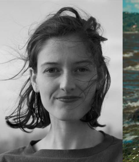 Emily Packer and a still from their film, Holding Back the Tide