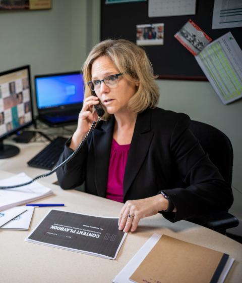 Jennifer Chrisler at her desk