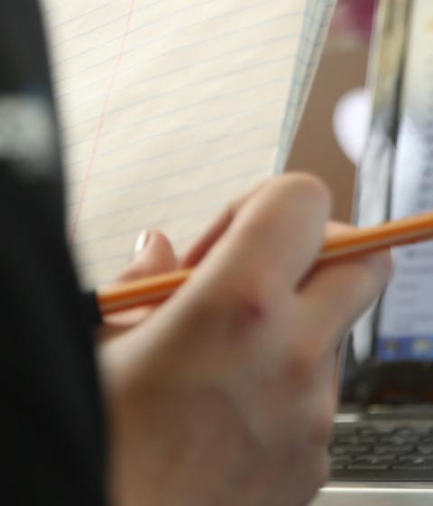 Student with laptop