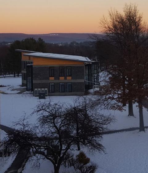 Campus in snow