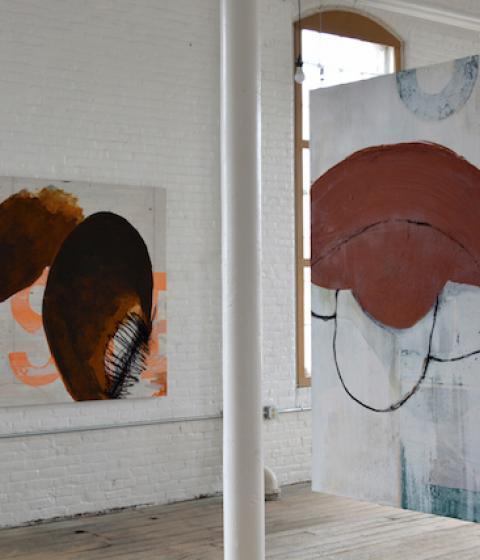 Student artwork in a new exhibit in Holyoke