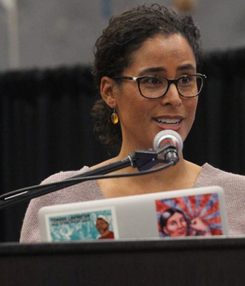 UCLA Professor of African American Studies Kelly Lytle Hernández at Hampshire College's 20th Annual Eqbal Ahmad Lecture