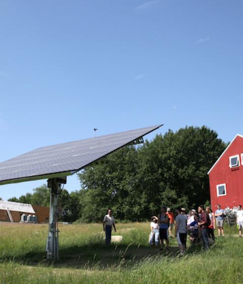 Students at the Hampshire College  Farm Center