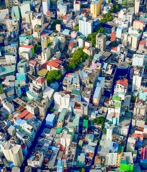 High density housing as seen from above