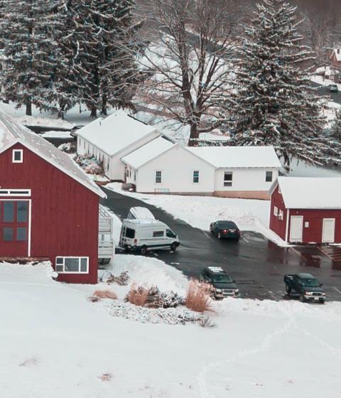 Red Barn in snow