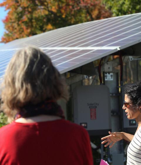 Seeta Sistla tour of campus solar-array field