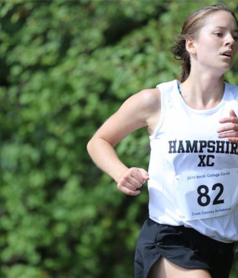 Hampshire College Athlete in a Cross Country Race