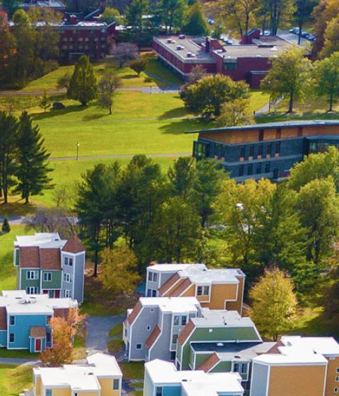 Hampshire College campus as seen from above