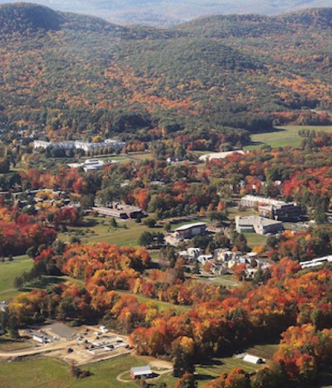 Hampshire College aerial Fall 2015