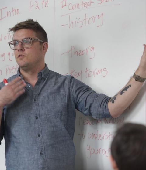 Stephen Dillon in the classroom