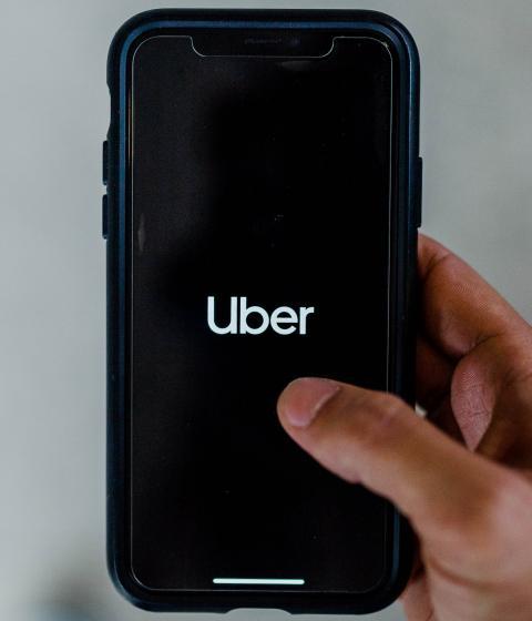 cell phone showing Uber