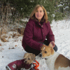 Abigail Meisel and her dogs